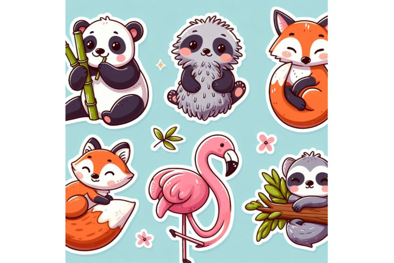 12-cute-animal-sticset