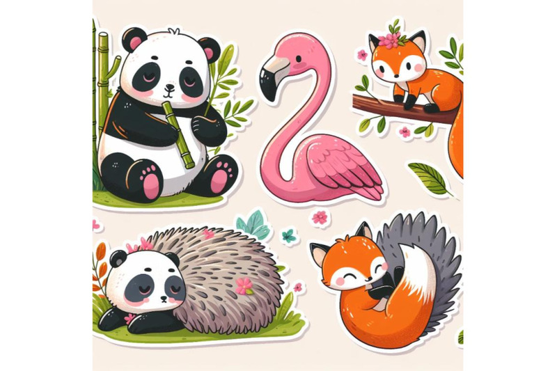 12-cute-animal-sticset