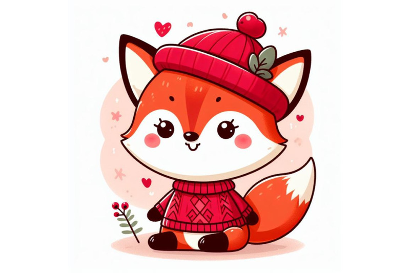 12-cute-fox-cartoon-with-redset