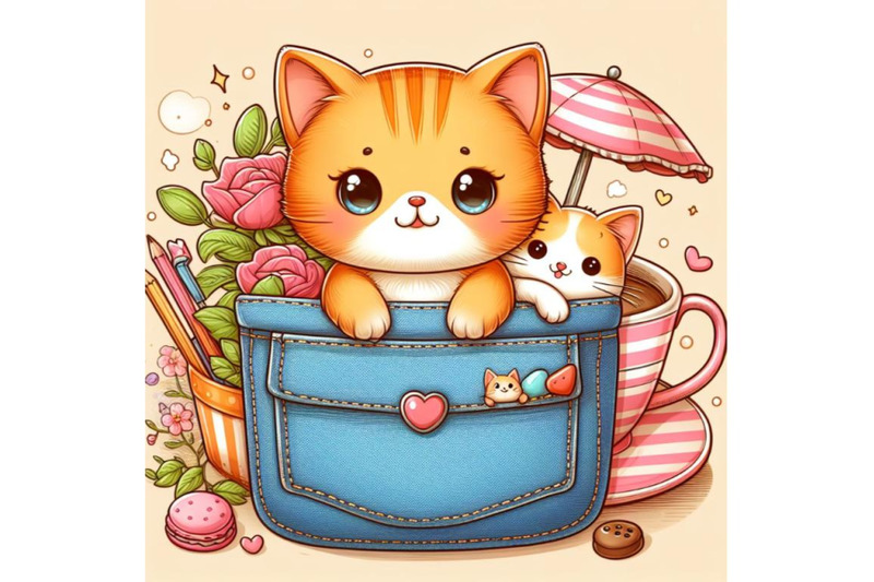 12-illustration-of-a-cute-orange-catset