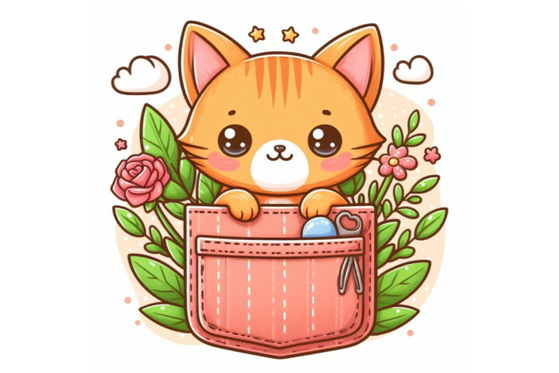 12-illustration-of-a-cute-orange-catset