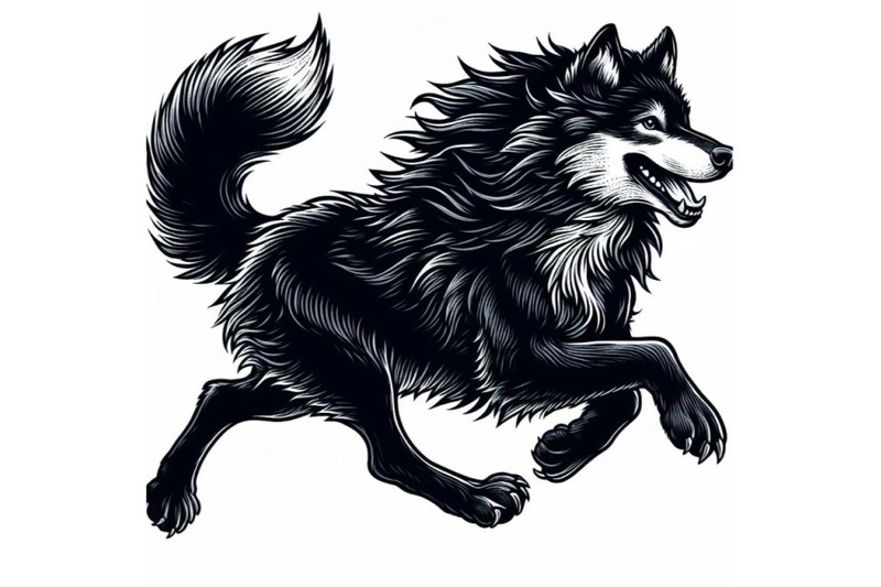 12-black-running-wolf-on-white-babundle