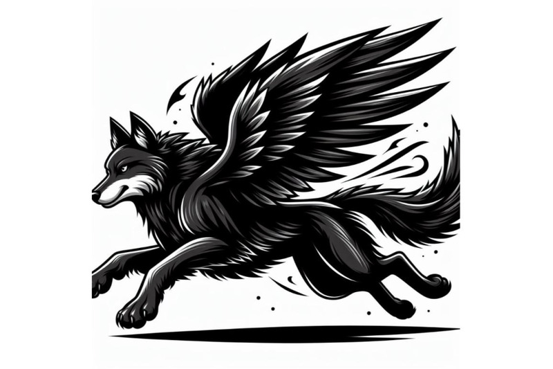 12-black-running-wolf-on-white-babundle