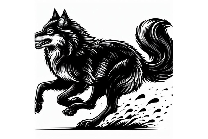 12-black-running-wolf-on-white-babundle