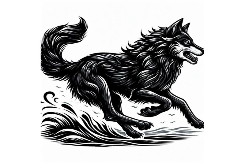 12-black-running-wolf-on-white-babundle