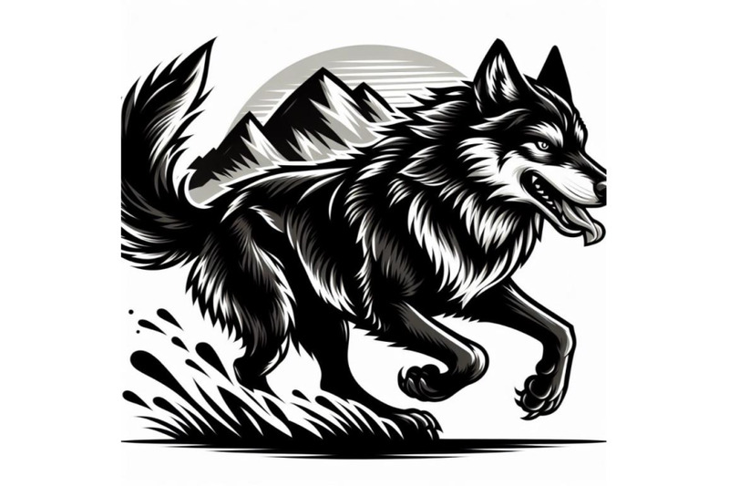 12-black-running-wolf-on-white-babundle