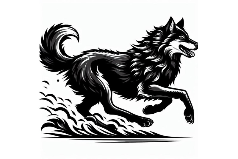 12-black-running-wolf-on-white-babundle