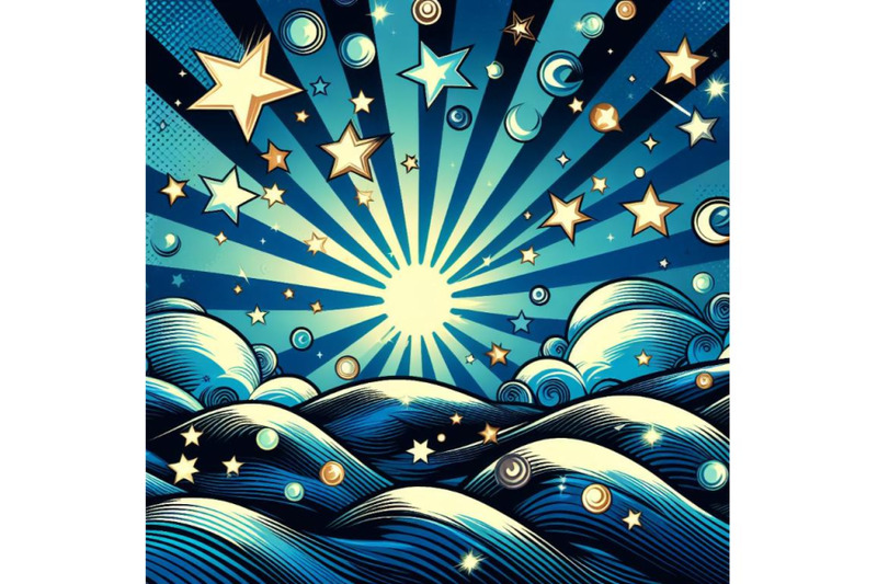 12-night-stars-holiday-blue-pop-art-set