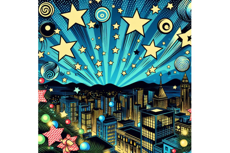 12-night-stars-holiday-blue-pop-art-set