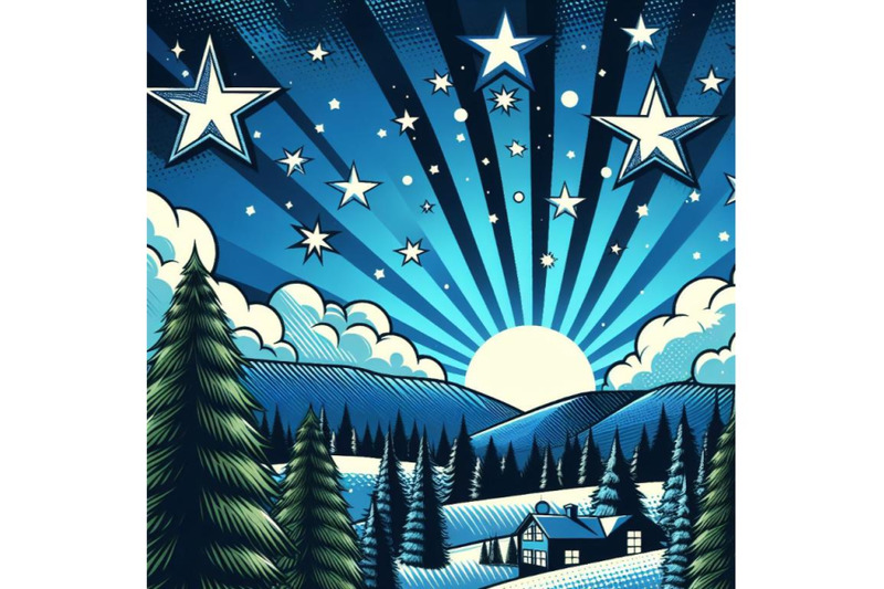 12-night-stars-holiday-blue-pop-art-set