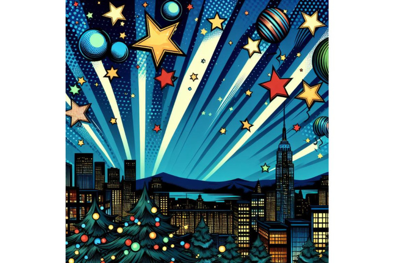 12-night-stars-holiday-blue-pop-art-set