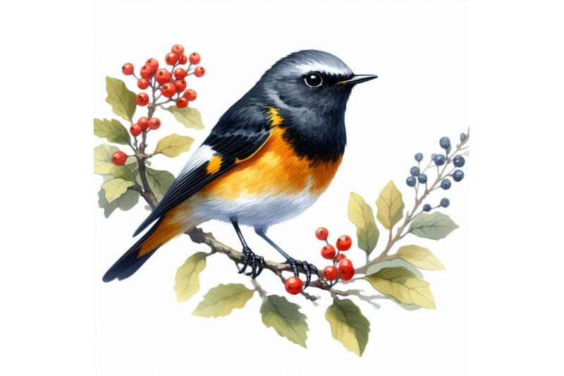 12-american-redstart-bird-watercolorset
