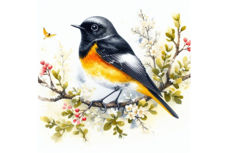 12-american-redstart-bird-watercolorset