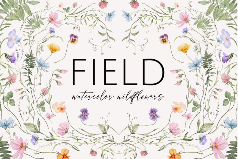 field-watercolor-wildflowers