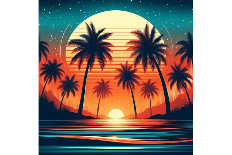 8-tropical-palm-trees-silhouettes-set