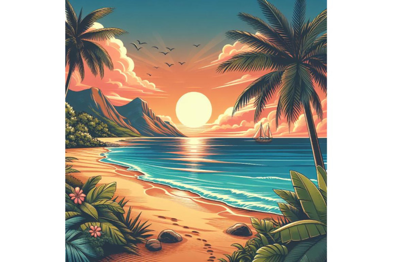 8-summer-sunset-beach-beach-vect-bundle
