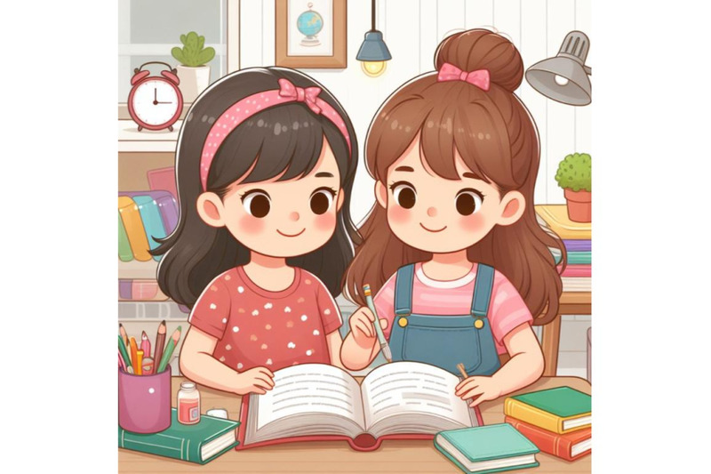 8-kids-reading-girl-reading-set