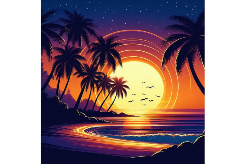 8-sunset-on-the-beach-silhouette-bundle