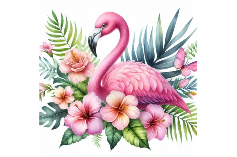 8-watercolor-pink-flamingo-and-tr-bundle