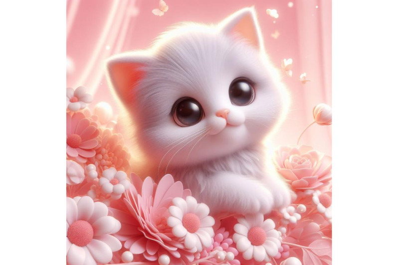 8-cute-fluffy-white-kitten-pink-bundle