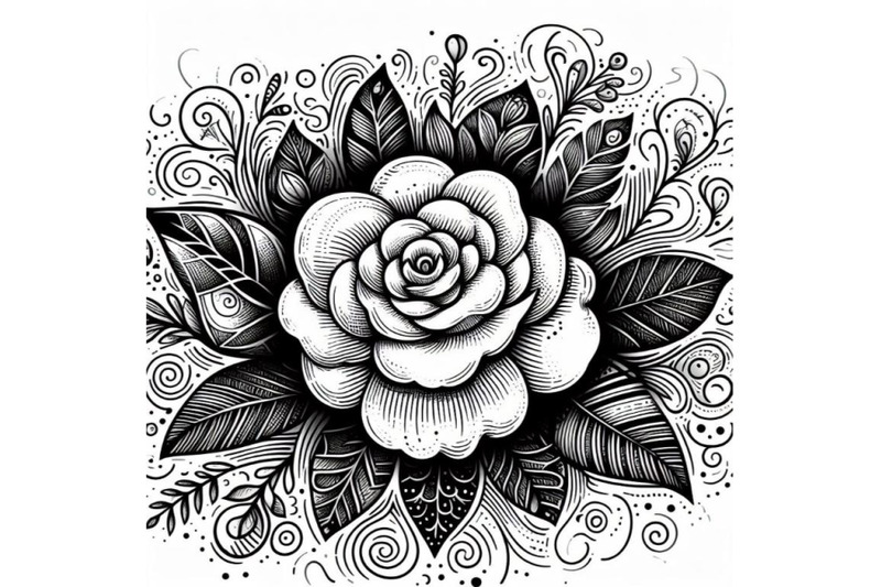 8-artistic-doodle-white-rose-han-bundle