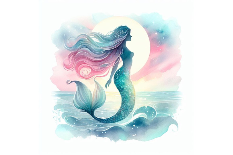 8-watercolor-mermaid-sil-bundle
