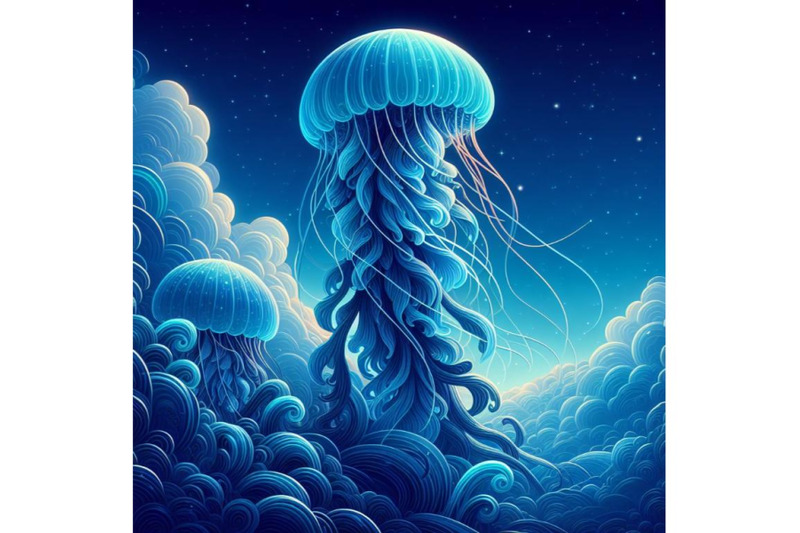 8-fantasy-jellyfish-against-blue-bundle