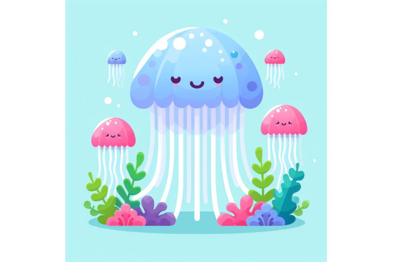 8-isolated-cute-jellyfish-paper-a-bundle