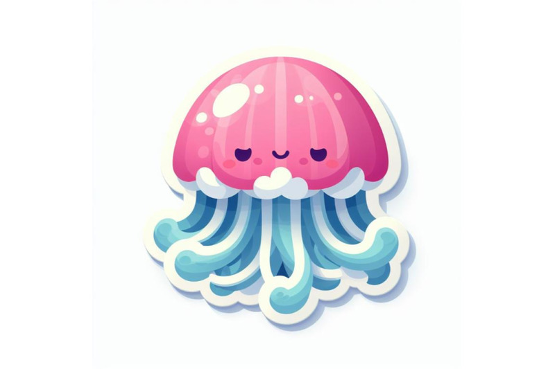 8-isolated-cute-jellyfish-paper-a-bundle