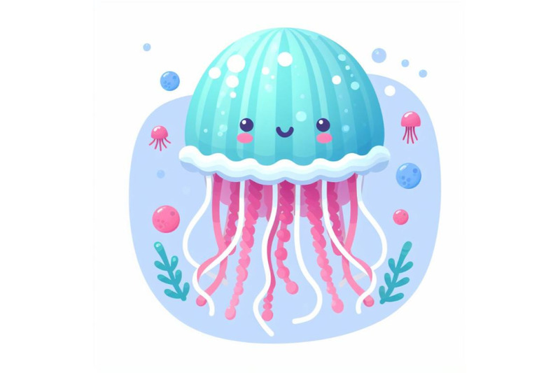 8-isolated-cute-jellyfish-paper-a-bundle