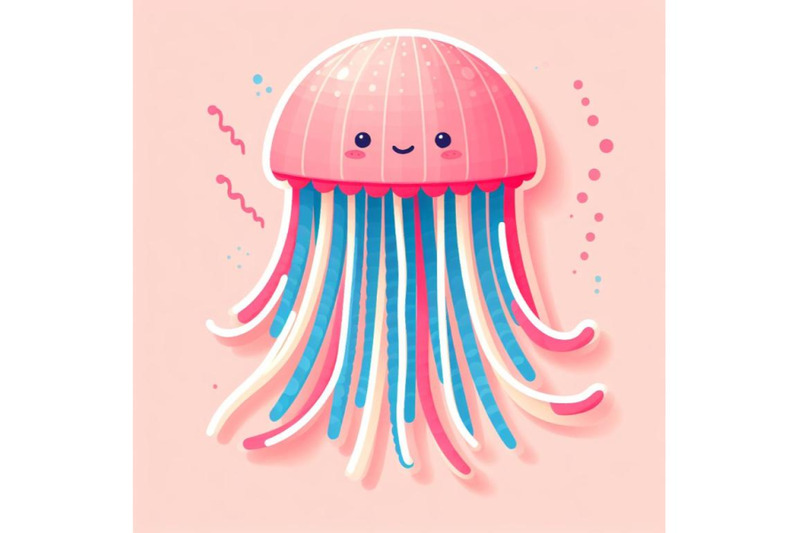 8-isolated-cute-jellyfish-paper-a-bundle