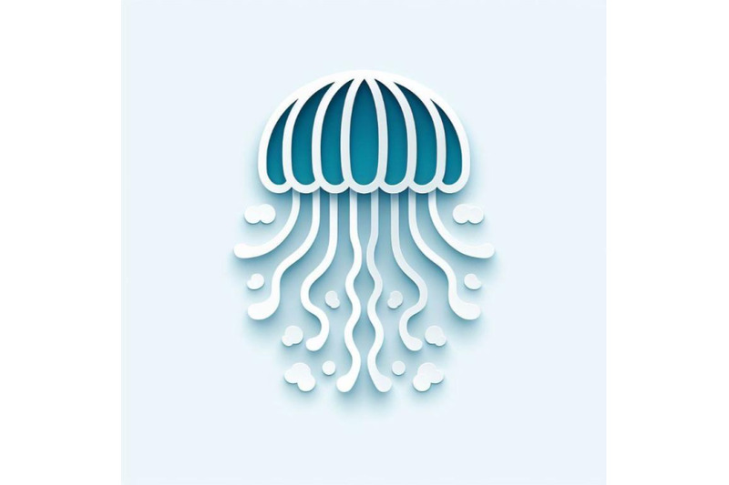 8-paper-cut-jellyfish-icon-isolat-bundle