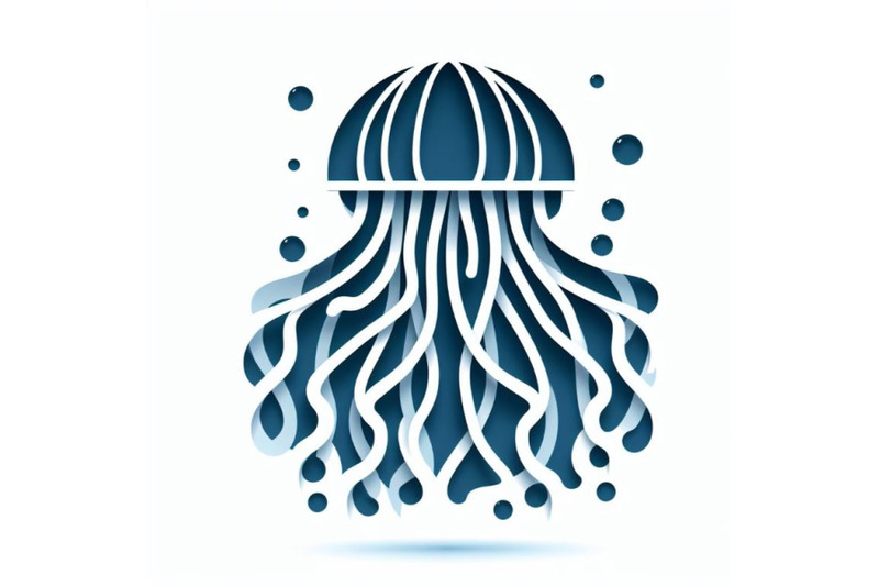 8-paper-cut-jellyfish-icon-isolat-bundle