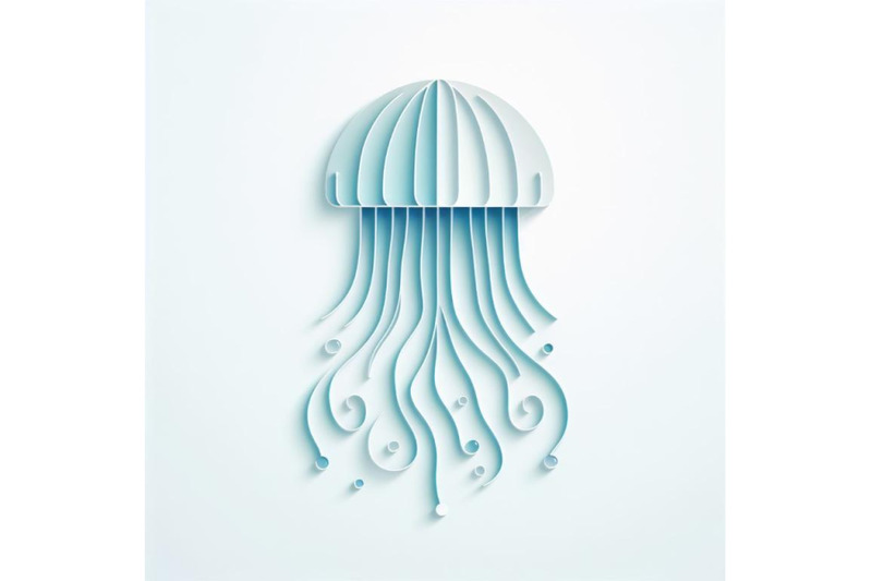 8-paper-cut-jellyfish-icon-isolat-bundle