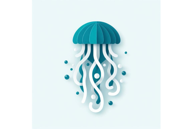 8-paper-cut-jellyfish-icon-isolat-bundle