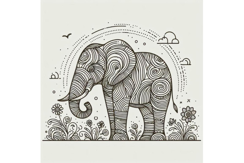 8-hand-drawn-elephant-icon-one-l-bundle