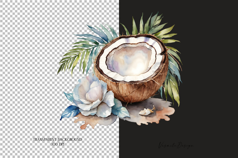 watercolor-coconut-clipart