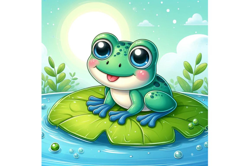 8-cute-frog-setting-on-a-wate-bundle