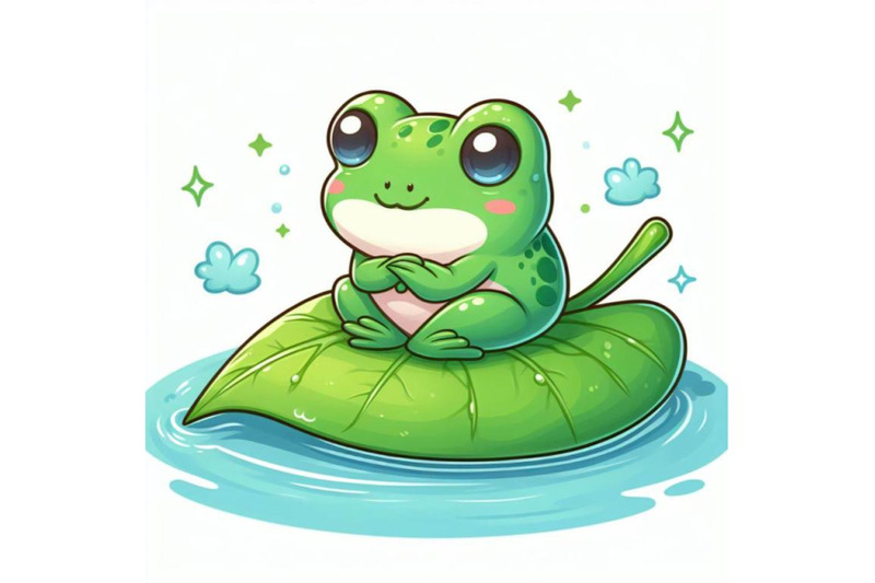 8-cute-frog-setting-on-a-wate-bundle