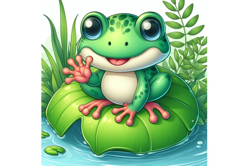 8-cute-frog-setting-on-a-wate-bundle