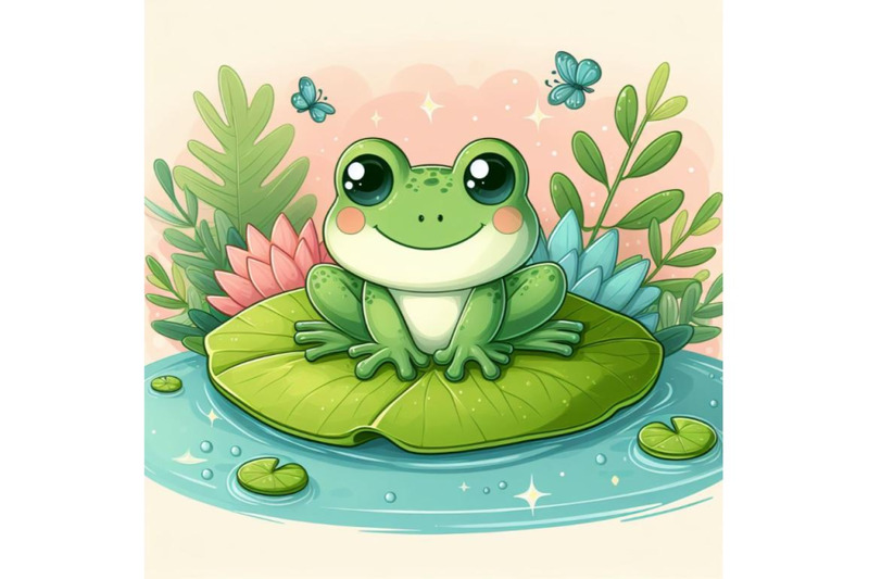 8-cute-frog-setting-on-a-wate-bundle