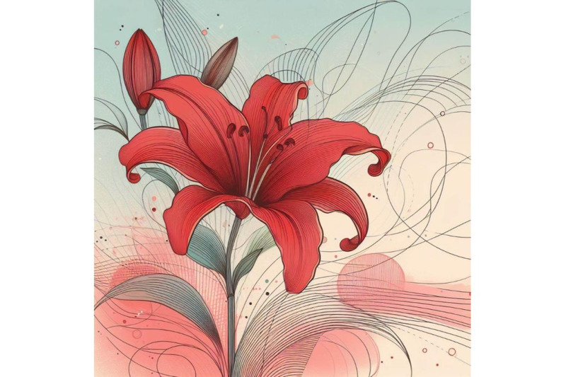 8-a-red-lily-line-art-and-pastel-bundle