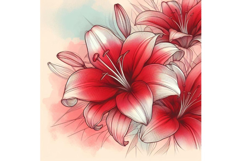 8-a-red-lily-line-art-and-pastel-bundle