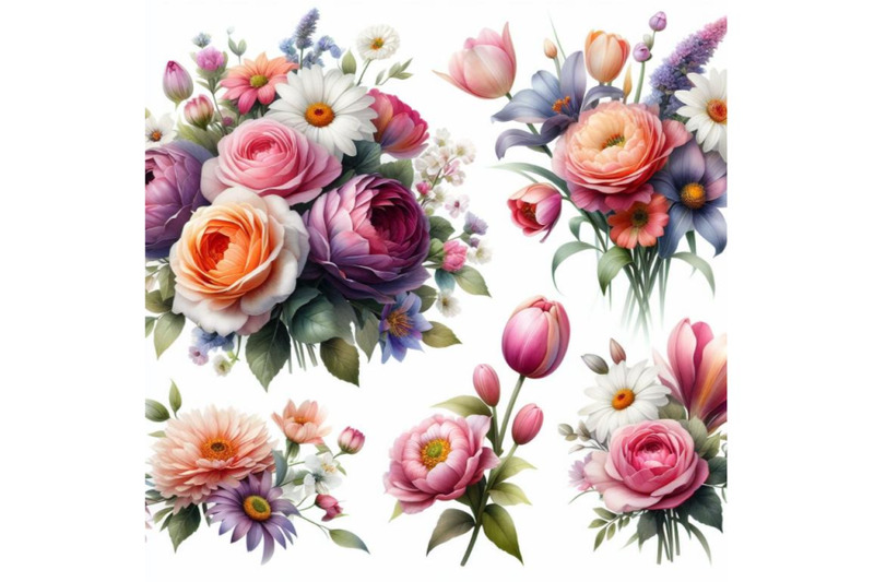 8-flowers-in-watercolor-paintings-set