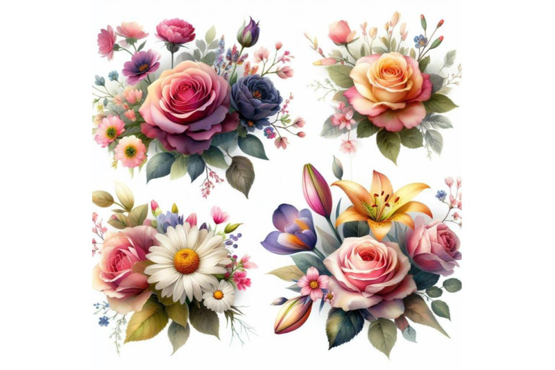 8-flowers-in-watercolor-paintings-set