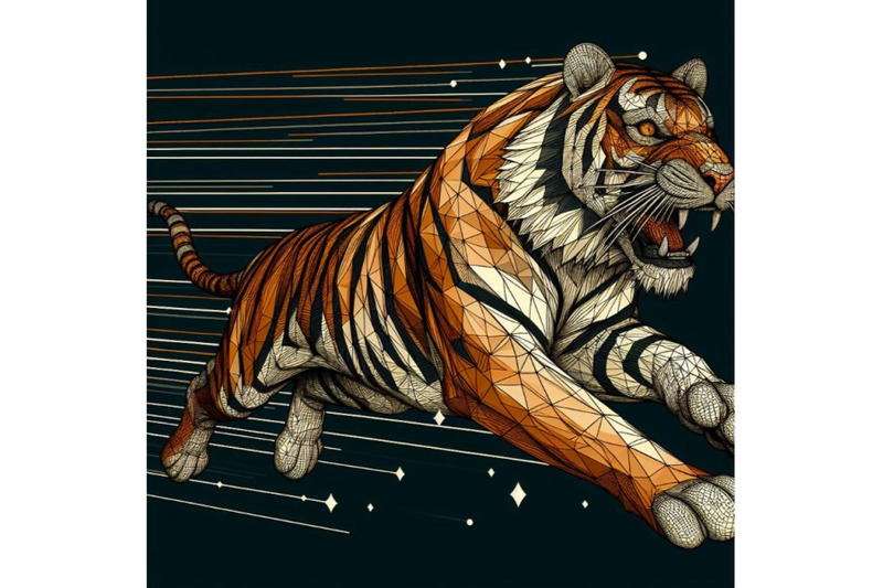 8-geometric-running-tiger-plygona-bundle