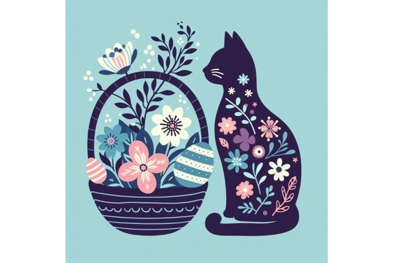 8-easter-cat-silhouette-with-flow-bundle