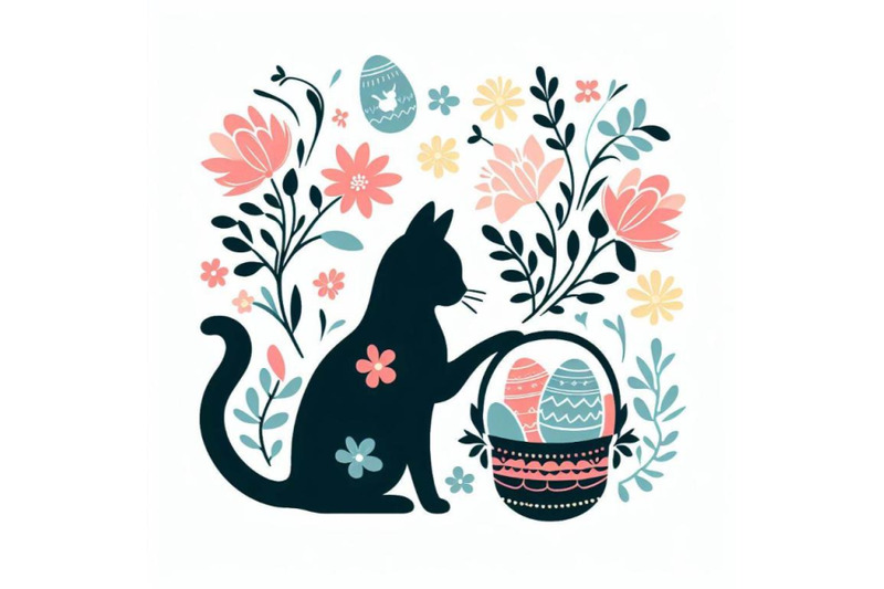 8-easter-cat-silhouette-with-flow-bundle