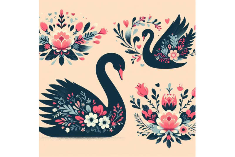 8-beautiful-swan-silhouette-with-bundle