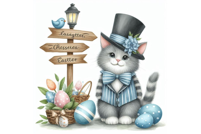 8-watercolor-easter-cat-with-sign-bundle